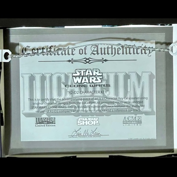 Star Wars Animated R2D2 Character Key Cel #546/1000 - Picture 2 of 2